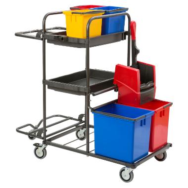 Cărucior mop Vermop Mistral Sprint, cu presă verticală VK4 și multiple accesorii