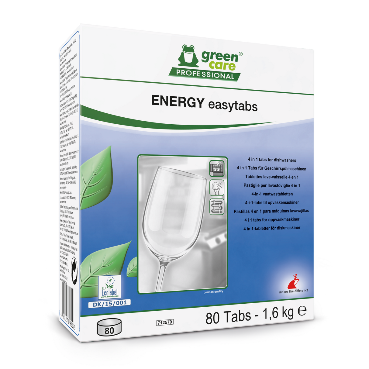 ENERGY easytabs 4 în 1 - Pastile EcoLabel pentru mașini de spălat vase 85 buc/cutie