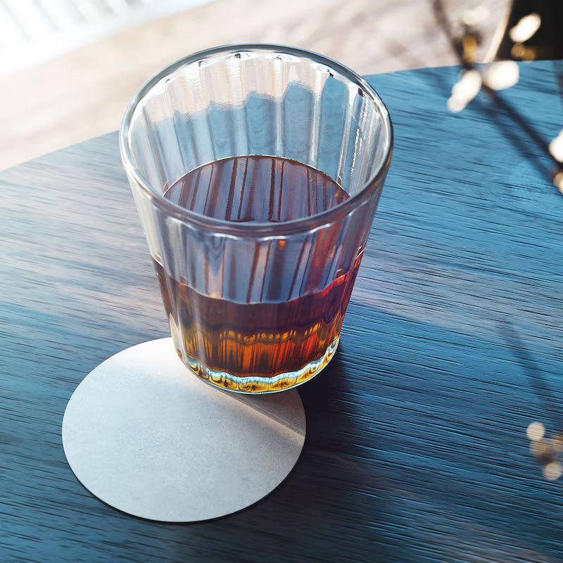 Suport hârtie/ coaster rotund, 8 straturi, alb
