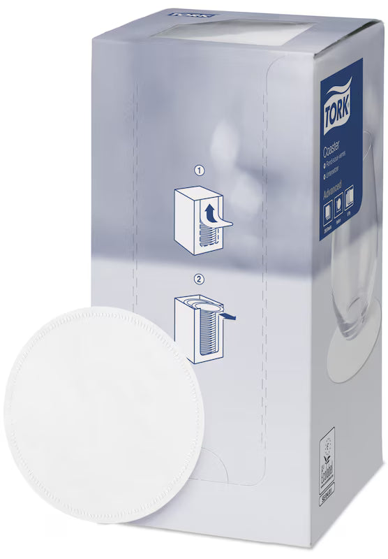 Suport hârtie/ coaster rotund, 8 straturi, alb