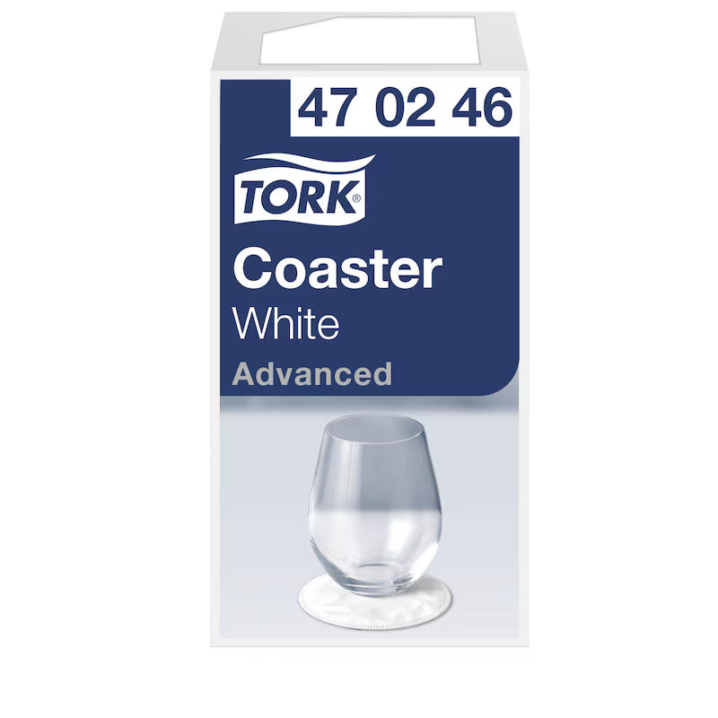 Suport hârtie/ coaster rotund, 8 straturi, alb