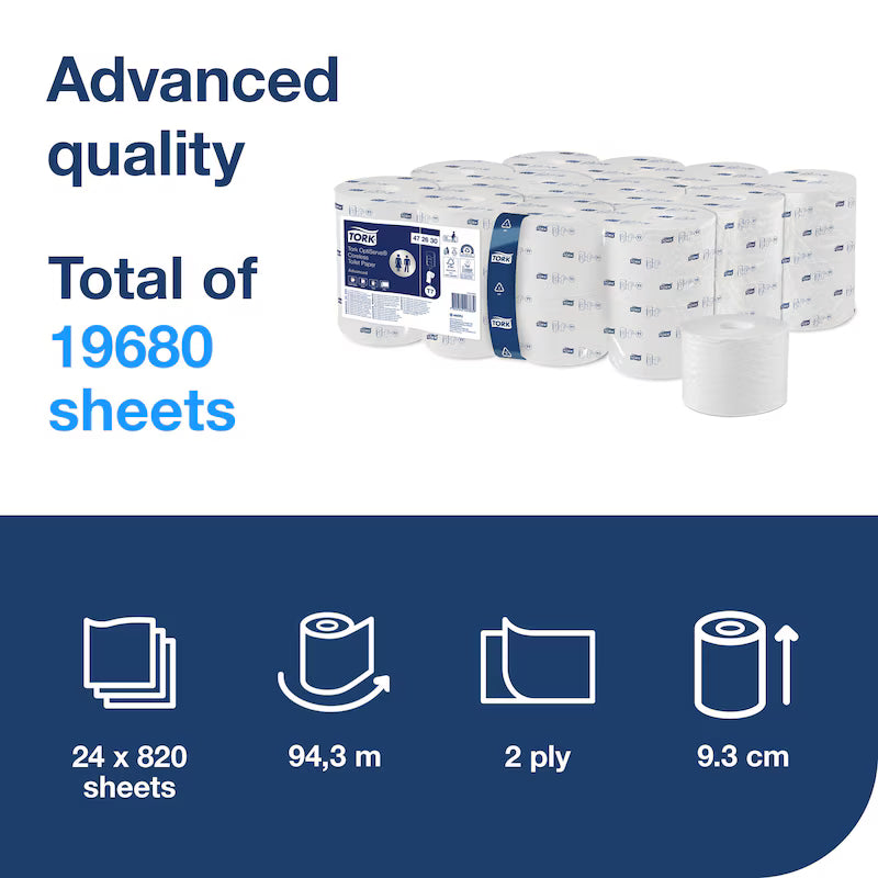 Tork Hârtie Igienică fără Tub OptiServe Advanced, 94.3m