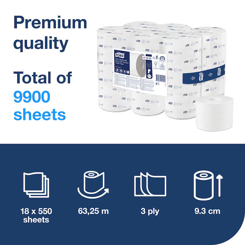 Tork Hârtie Igienică fără Tub OptiServe Extra Soft, 63.25m