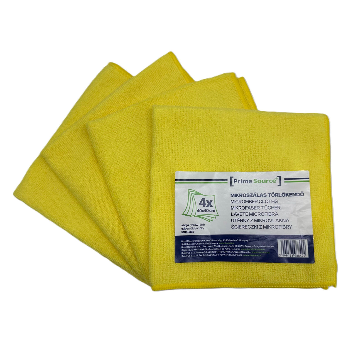 Lavetă din microfibră, 40 x 40 cm, galbenă