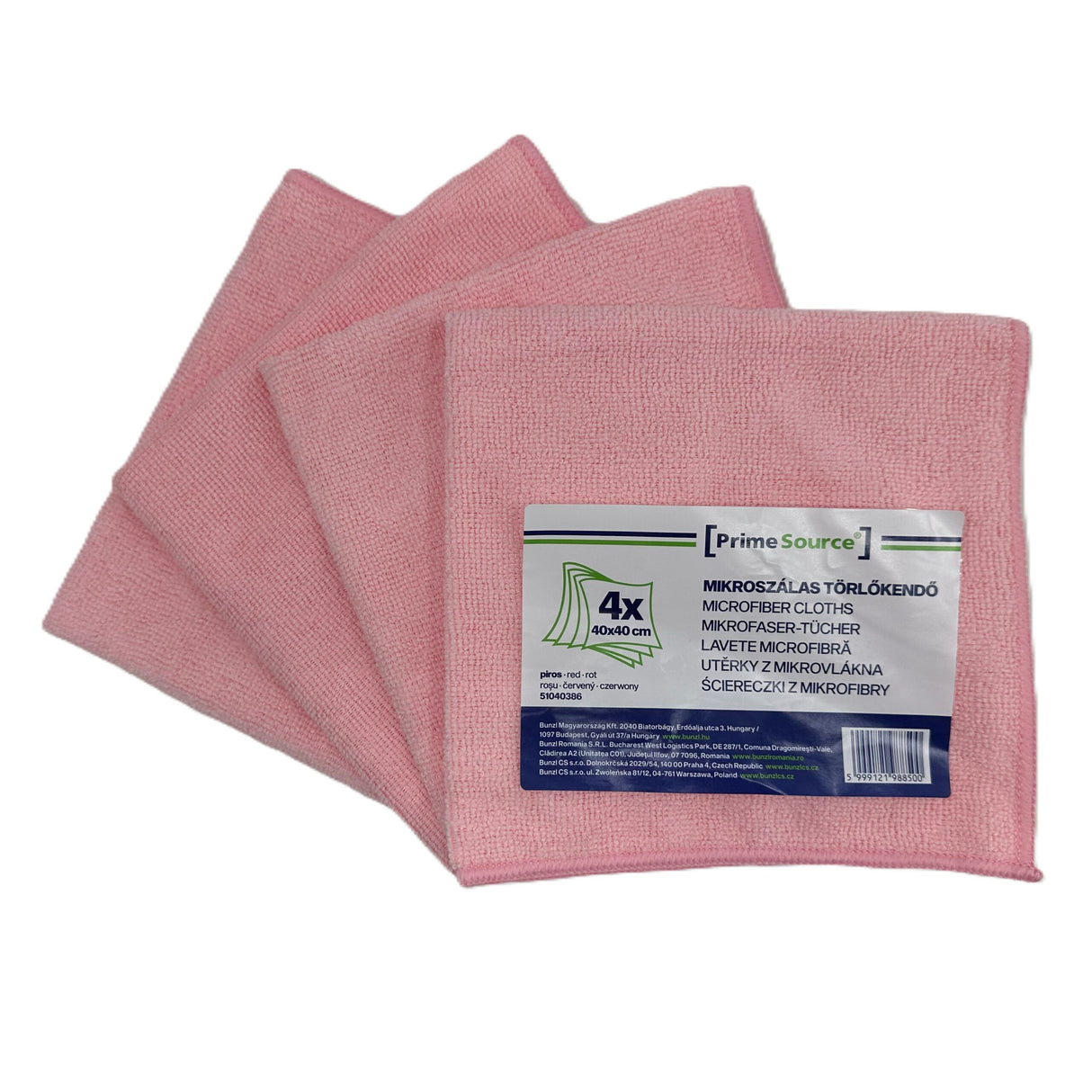 Lavetă din microfibră, 40 x 40 cm, roșie