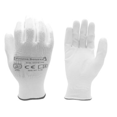 Mănuși de protecție cu poliuretan în palmă Prime Source, albe