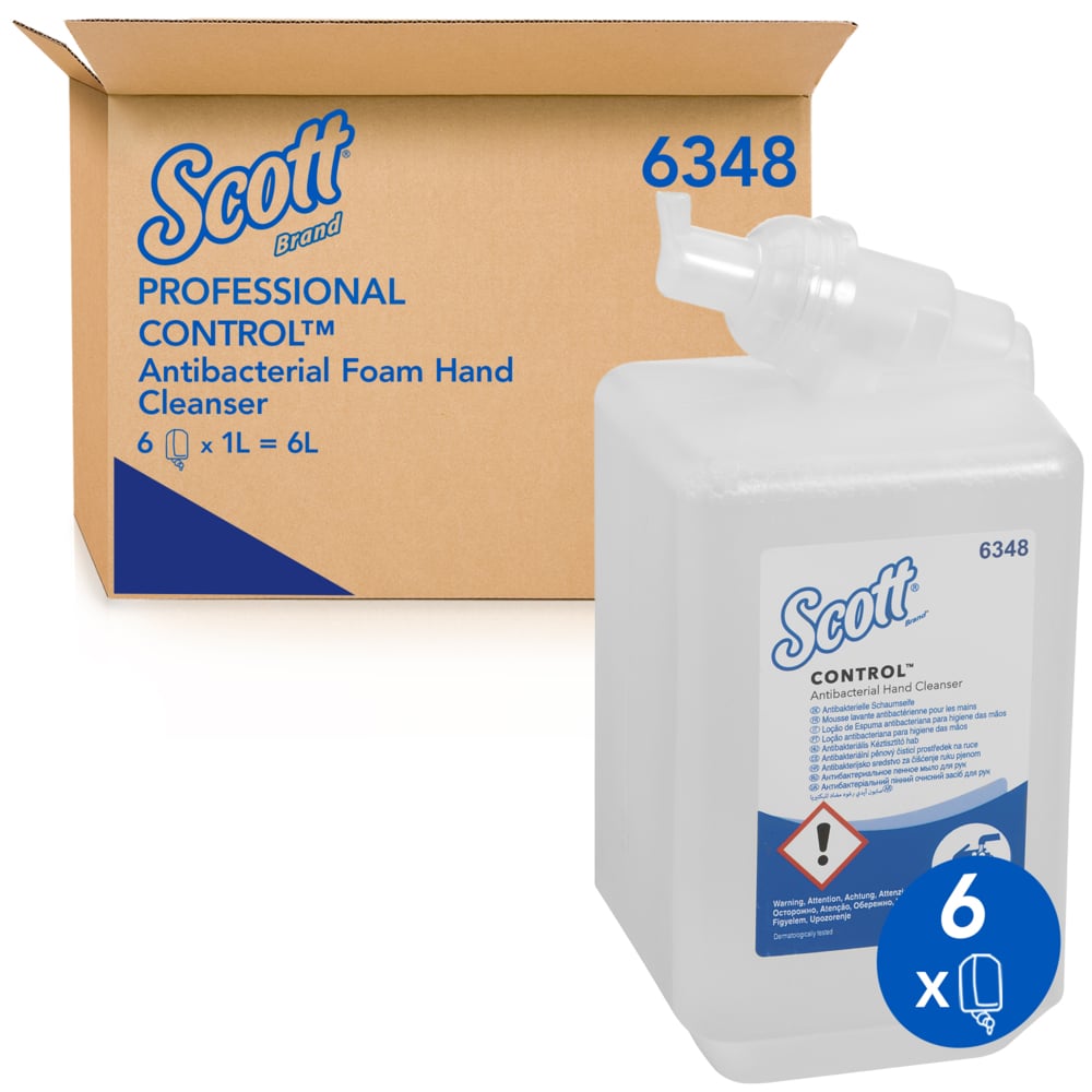 Săpun spumă Scott Control antibacterian fără parfum 6348, 1000 ml