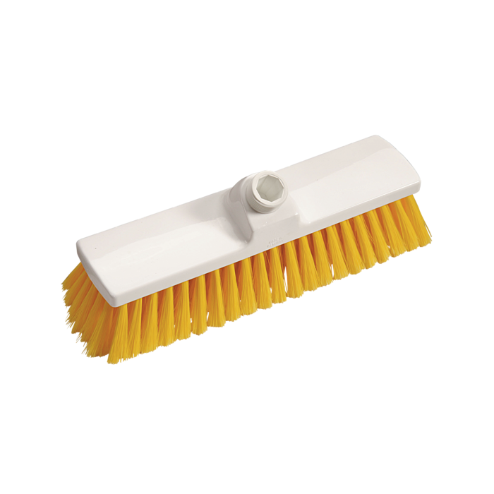 Mătură moale, peri PBT galbeni, vârfuri despicate, 300x70x130 mm, certificată HACCP