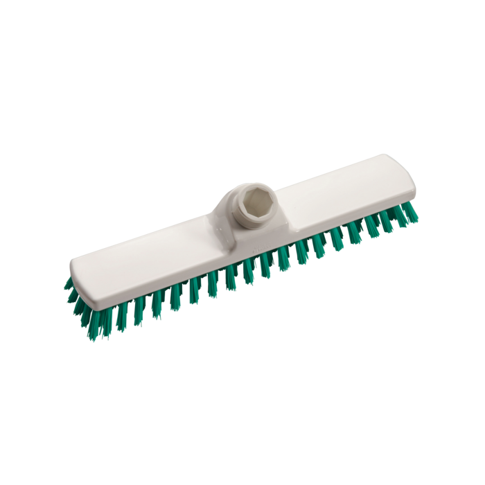 Ștergător dur, 280x50x90 mm, mâner PP alb, peri PBT verzi, certificat HACCP