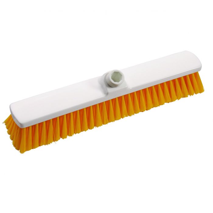 Mătură mare pentru încăperi, cu peri moi, 400 mm, alb-galbenă