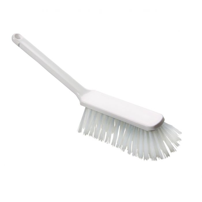 Perie de mână cu păr dur transparent, 310 mm, certificată HACCP