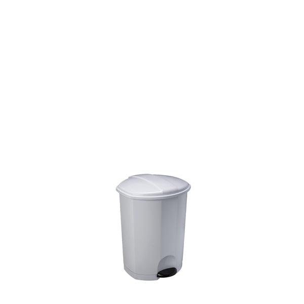 Coș de gunoi acționare cu pedală plastic alb 5L