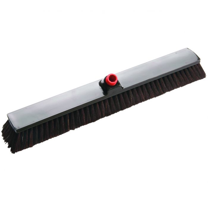 Mătură mare pentru exterior, păr moale negru, dimensiuni 600x70x100 mm