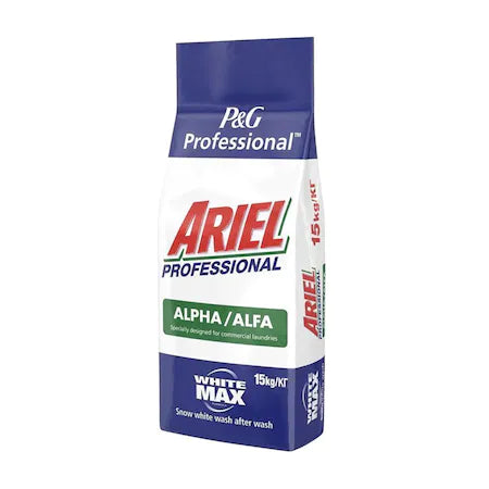 Detergent automat pudră ARIEL Professional Alpha White Max, 15 kg