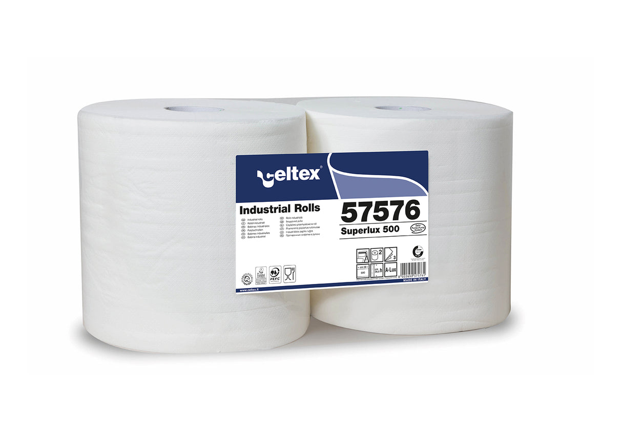 Lavete industriale albastre, 100% celuloză pură, 500 porții/rolă, 170 m