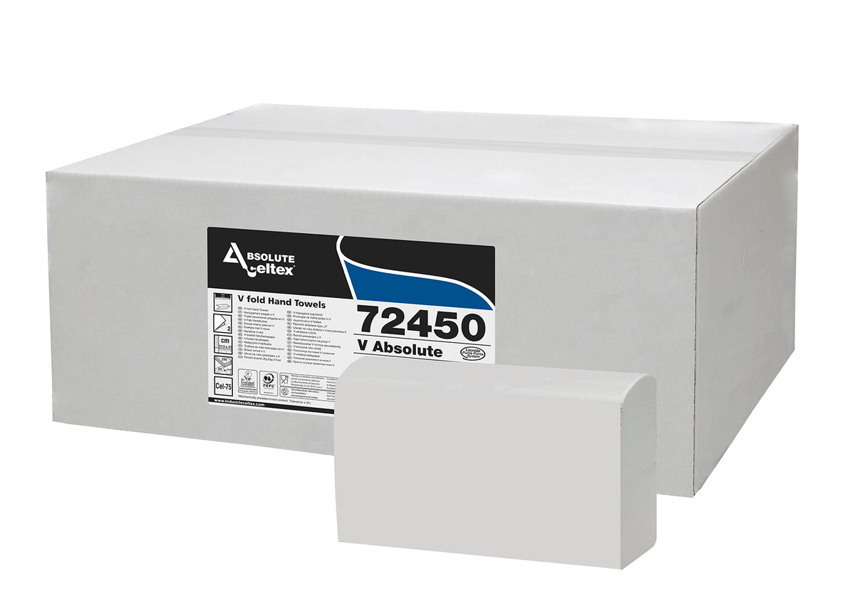 Prosoape de hârtie pliate Celtex Absolute, 250 foi/pachet