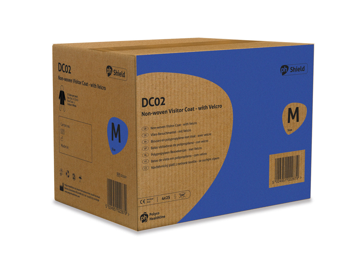 Halat alb de unică folosință din polipropilenă 25 buc/pachet