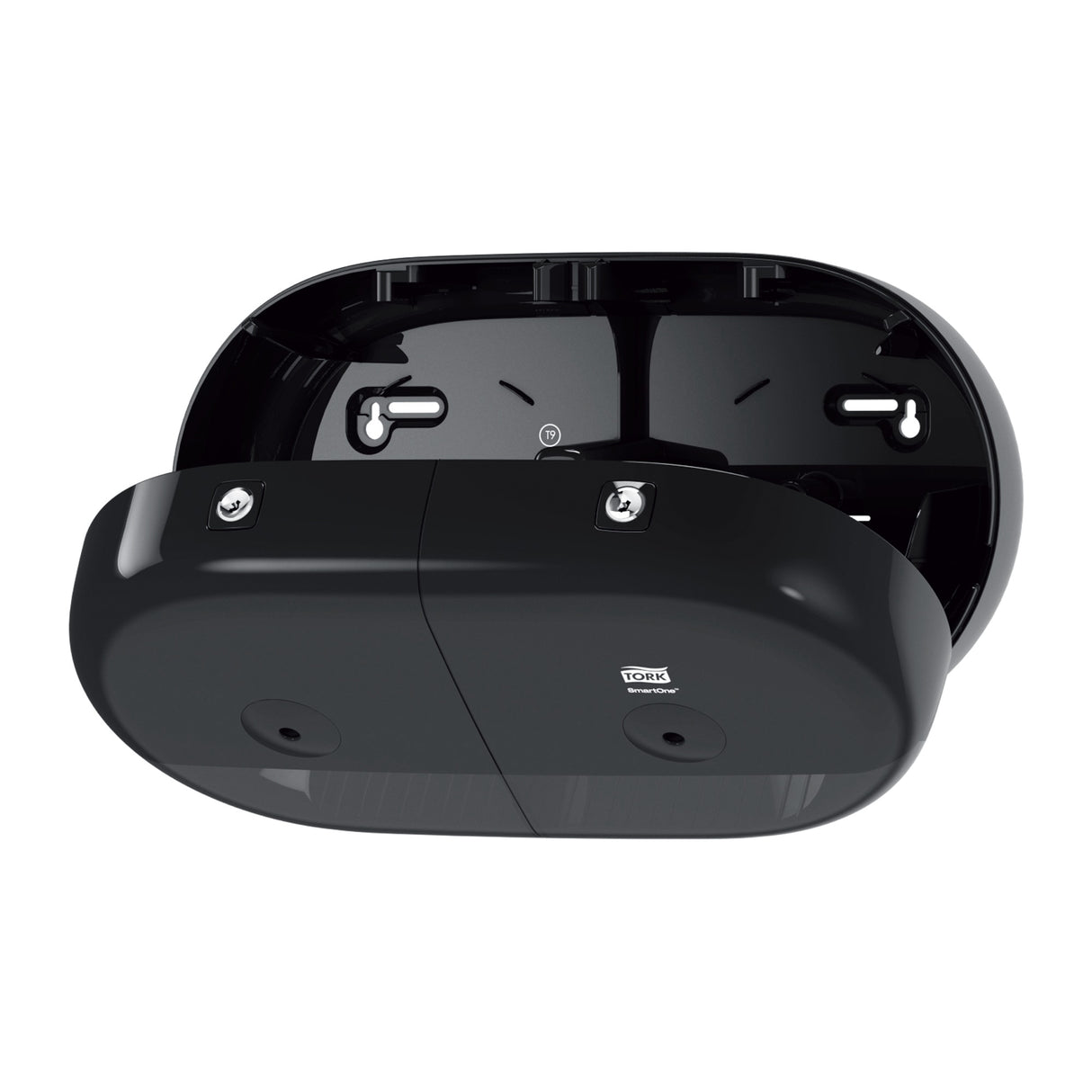 Dispenser de hârtie igienică mini Tork SmartOne Twin negru