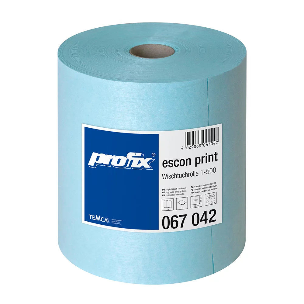 Lavete industriale profix escon print, 500 lavete/rolă, 30x38 cm, foarte rezistente și absorbante