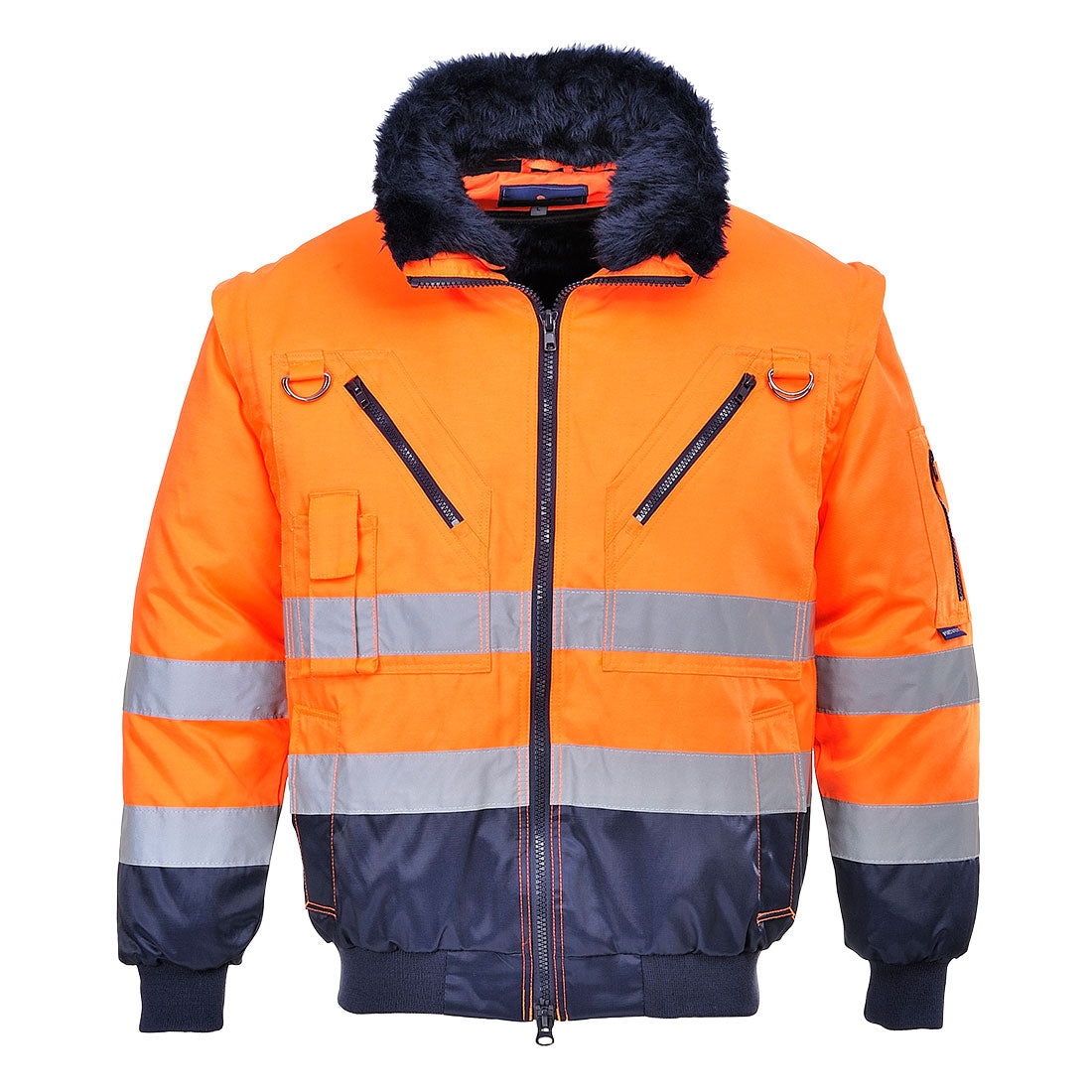 Jachetă de protecție Portwest PJ50 Pilot 3 in 1 Hi-Vis, Portocaliu/Bleumarin