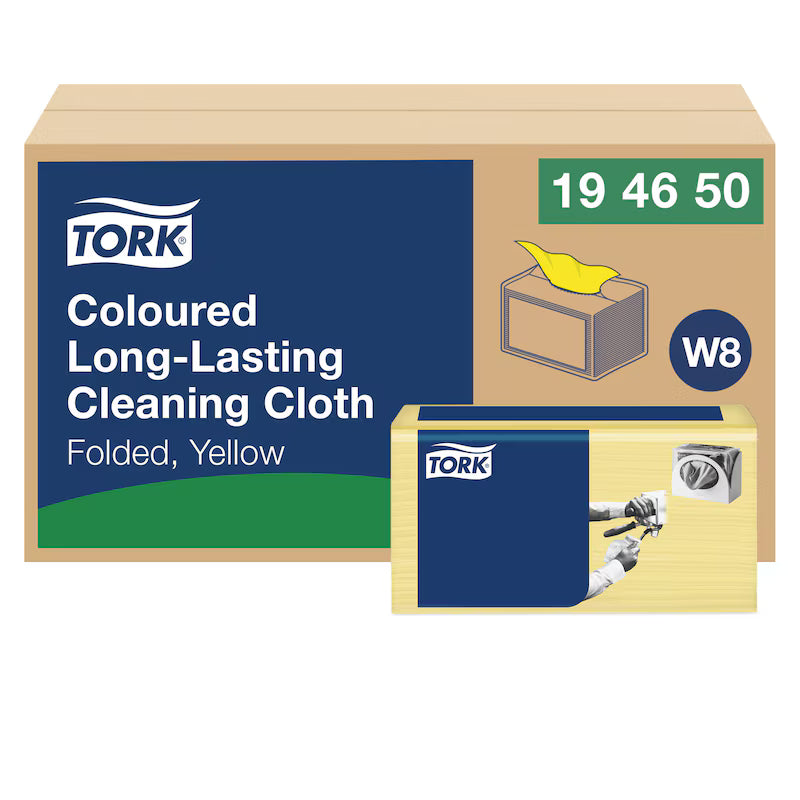 Lavete profesionale pentru curățare Tork 194650 W8, galbene, 40 buc/pachet