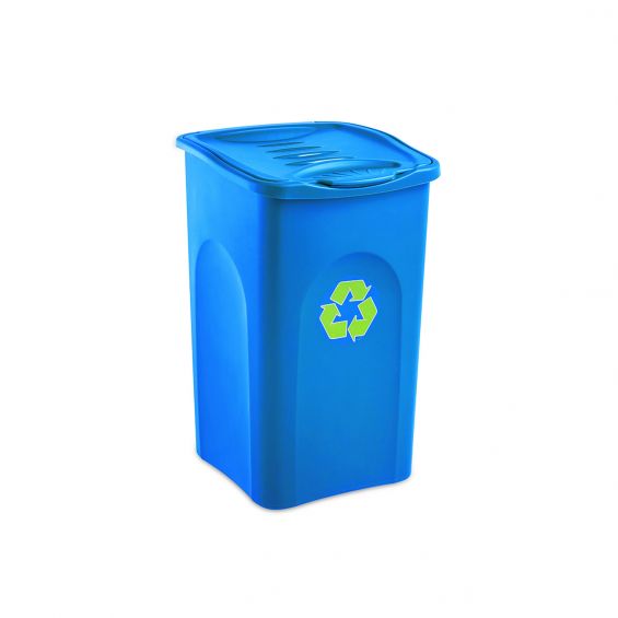 Coș de gunoi cu capac albastru plastic 50L