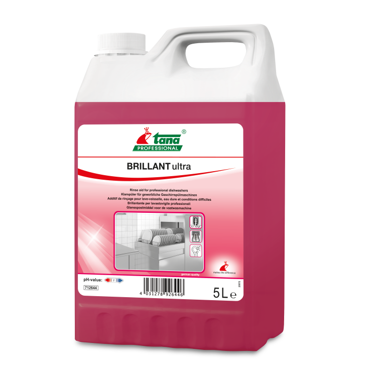 BRILLANT ultra - Agenți de clătire Eco pentru mașinile de spălat vase industriale eficient pentru apă dură