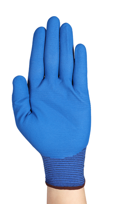 Palmă cu acoperire AEROFIT din spumă de nitril a mănușilor Ansell HyFlex 11-814 disponibile la Bunzl Romania