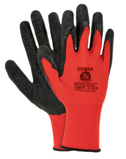 Mănuși de protecție Cobra, roșu, imersie latex