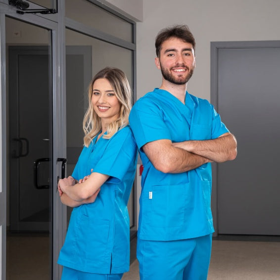 Costum medical de protecție Bwell COLOMBO Albastru deschis