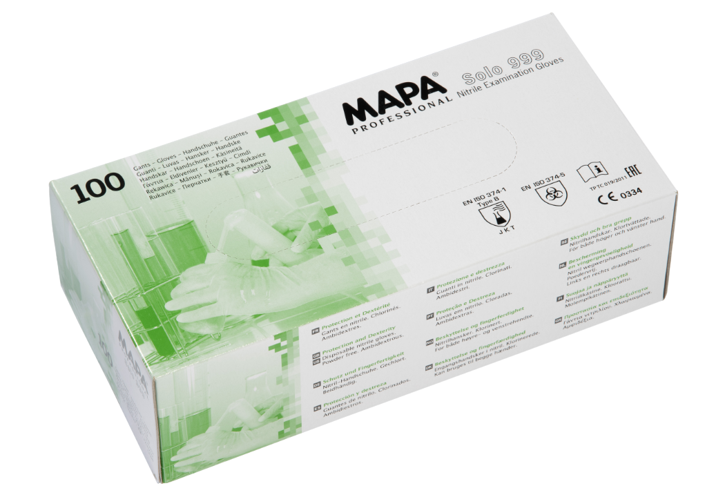 Mănuși de unică folosință Mapa Solo 999, Albe