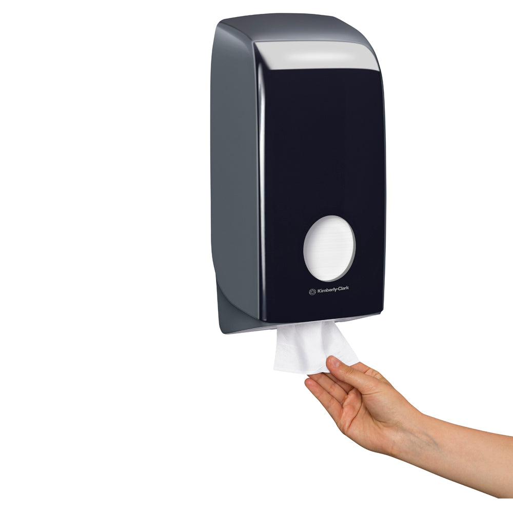 Dispenser hârtie igienică pliată Aquarius 7172, negru