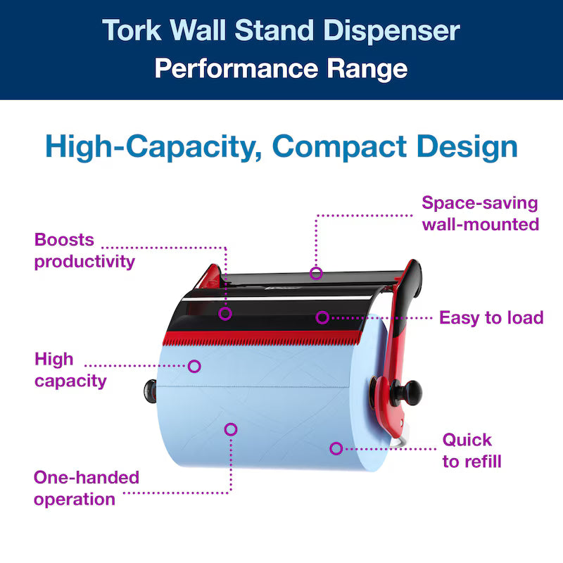 Dispenser de perete Tork Wall Stand W1 negru/roșu