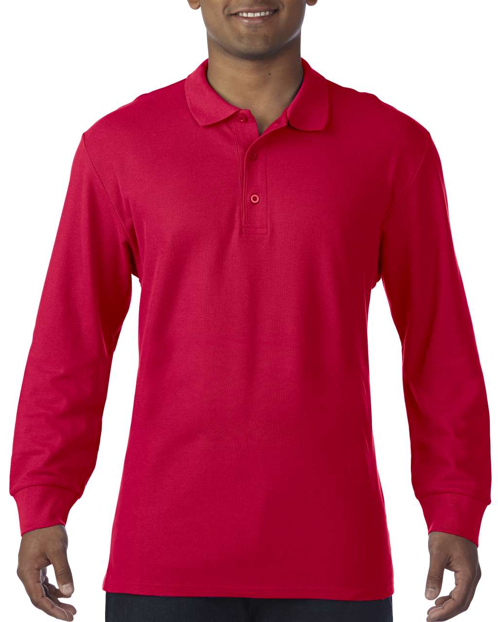 Tricou Polo cu mânecă lungă Gildan GI85900 PREMIUM Bărbați Roșu