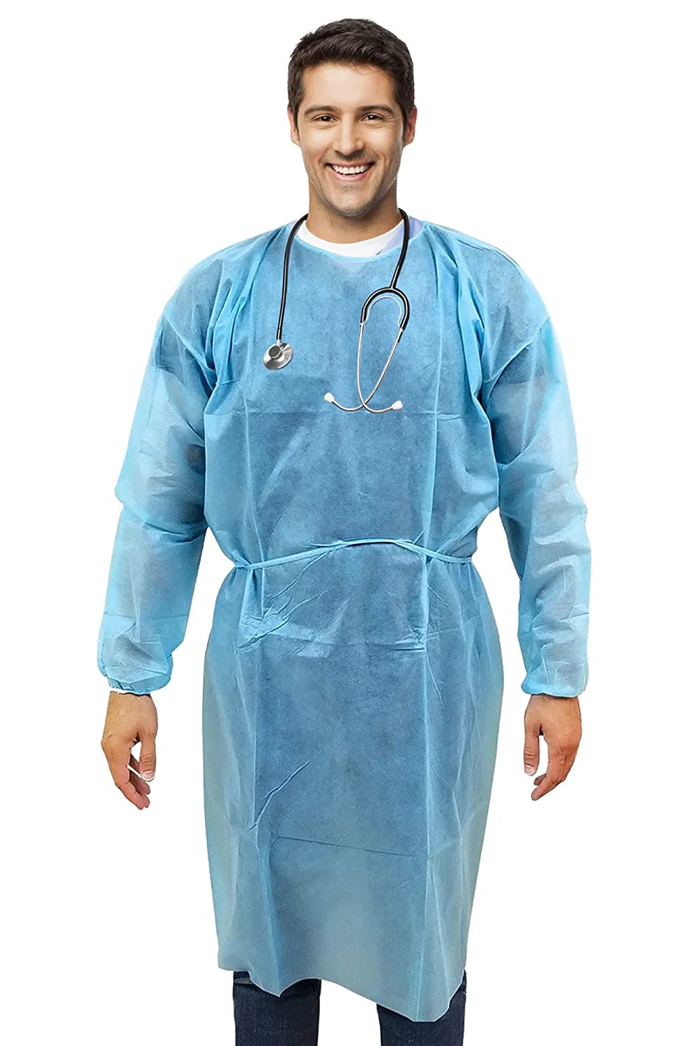 Halat albastru de unică folosință cu legături