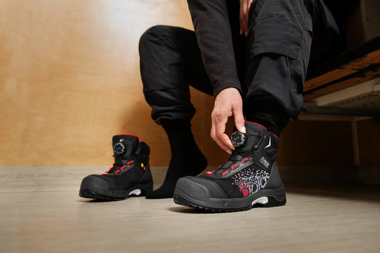 Bocanci de protecție JALAS Zenit 2718 negru și rosu, lifestyle