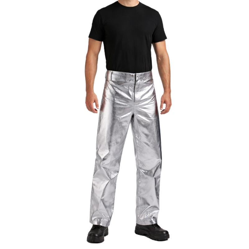Pantaloni JUTEC aluminizați pentru protecție împotriva căldurii radiante utilizați în turnătorie