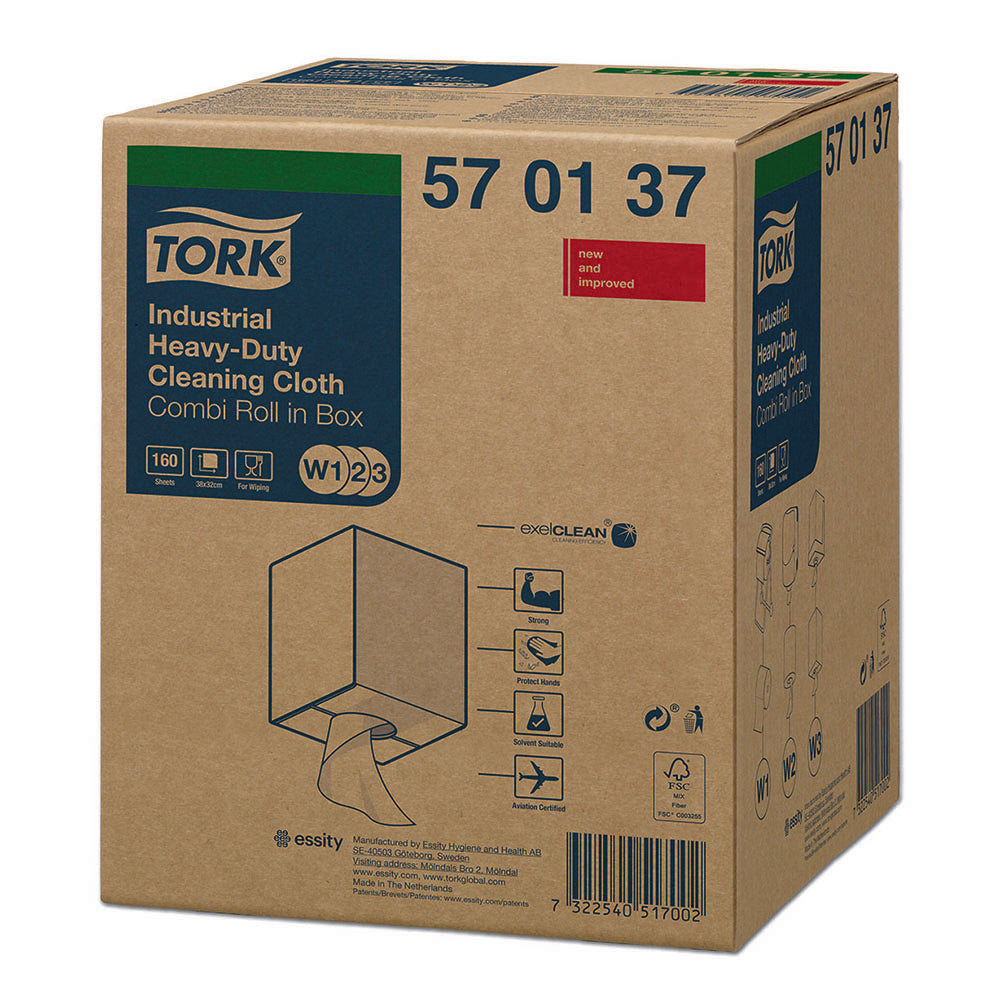 Lavetă industrială pentru curățare ultra-rezistentă Tork, 160 porții/rolă, 60.8m