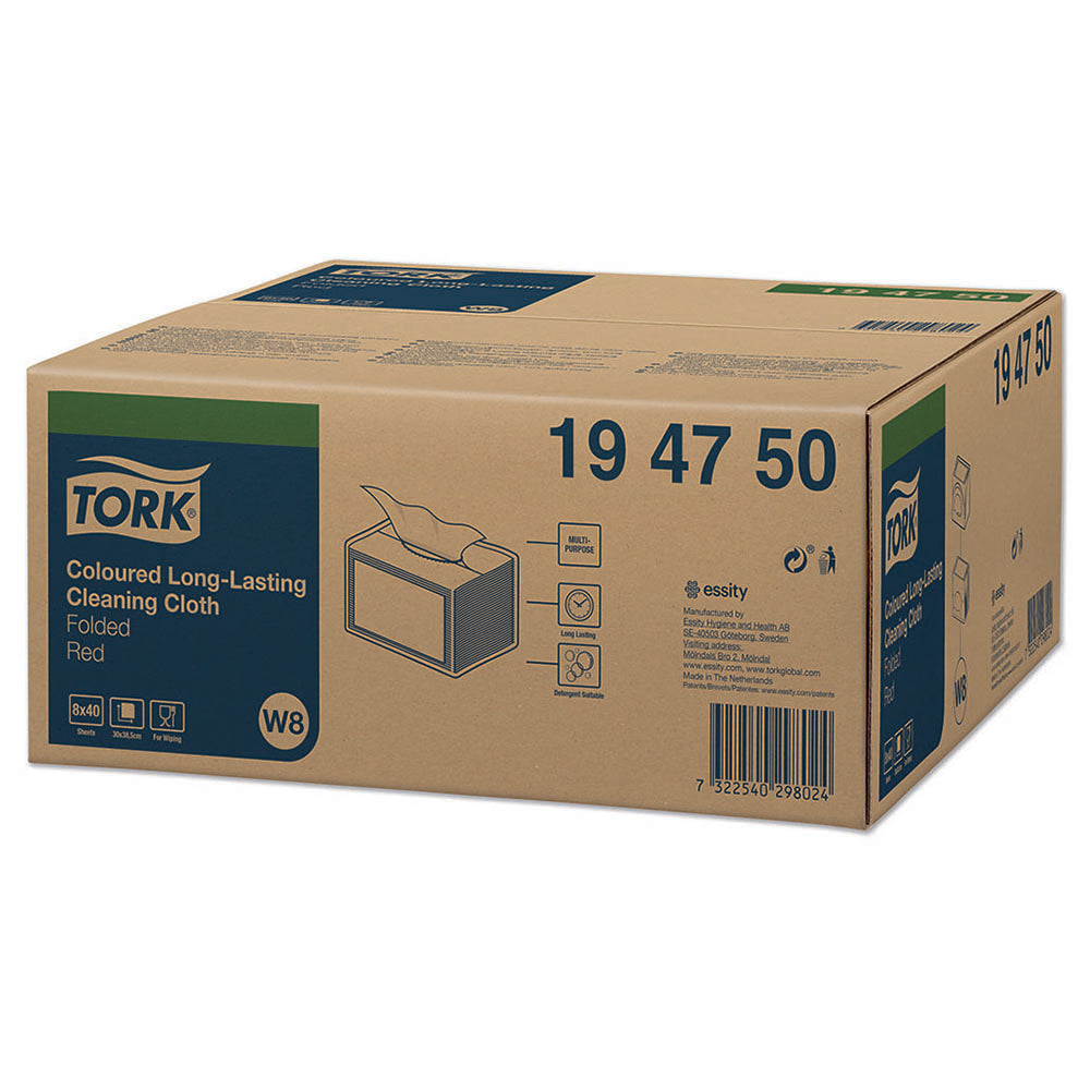 Lavete profesionale pentru curățare Tork 194750 W8, roșii, 40 buc/pachet