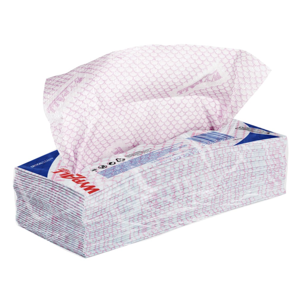 Lavete nețesute roșii WypAll X50, prelucrare alimente, curățenie profesională, 41.8 x 22.1 cm