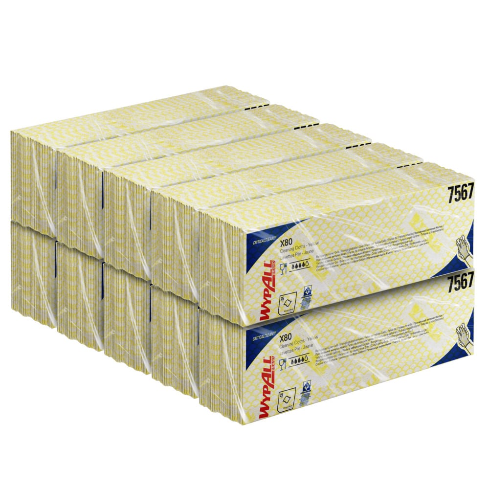 Lavete industriale Kimberly-Clark WypAll X80 Critical Clean 7567, galbene, 25 lavete/pachet