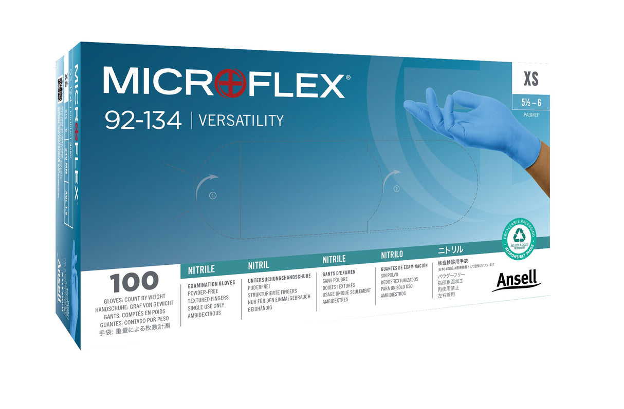 Mănuși de unică folosință Ansell MICROFLEX 92-134, Albastre