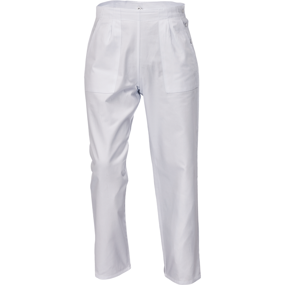 Pantaloni de lucru pentru femei APUS LADY, albi, 100% bumbac