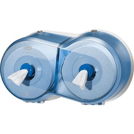 Dispenser de hârtie igienică Tork SmartOne Twin Mini, albastru