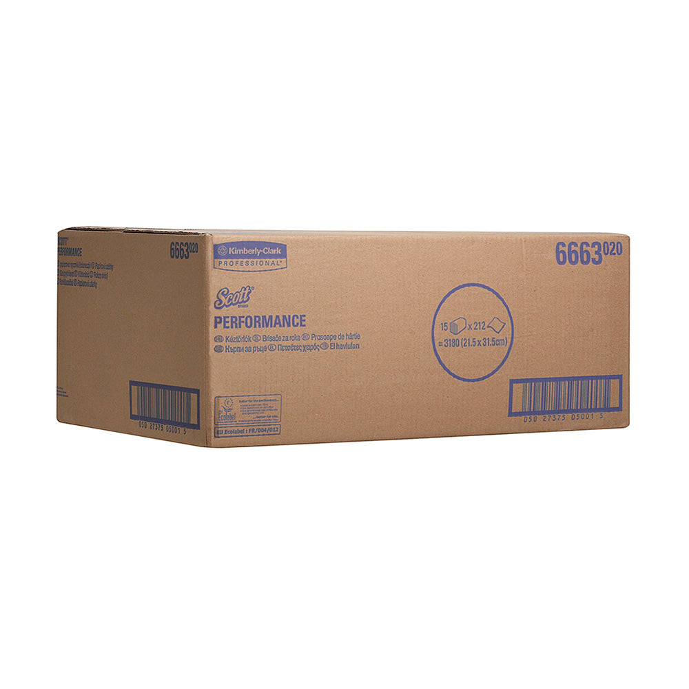 Prosoape de hârtie pliate Kimberly-Clark Scott Control Interfold 6663, M-Fold, 212 foi/pachet