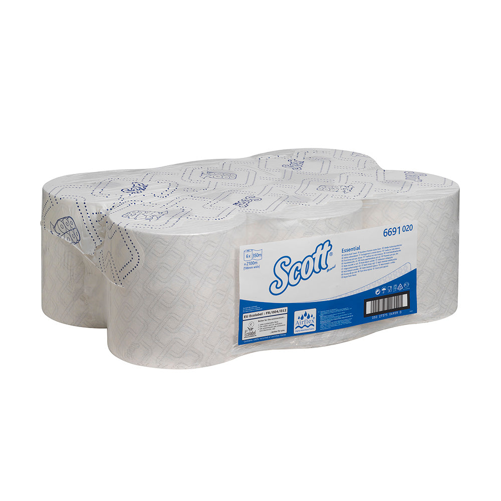 Prosoape de hârtie Kimberly-Clark Scott Essential 6691, albe, 350m
