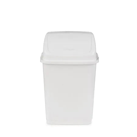 Coș de gunoi cu capac batant plastic alb 35L