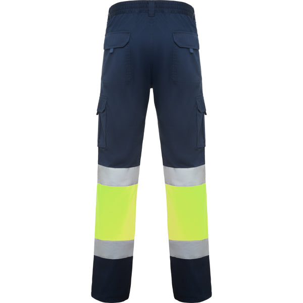 Pantaloni de protecție HI-VIS 9312, galben/bleumarin