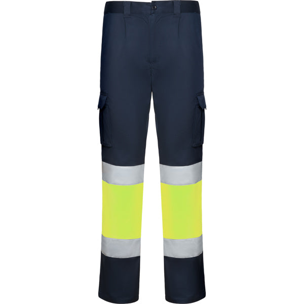 Pantaloni de protecție HI-VIS 9312, galben/bleumarin