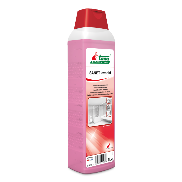 SANET lavocid - Detergent EcoLabel pentru curățarea zilnică a spațiilor sanitare 1L